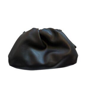 Understated Leather Crescent Clutch w/ Chain for Crossbody Bag
